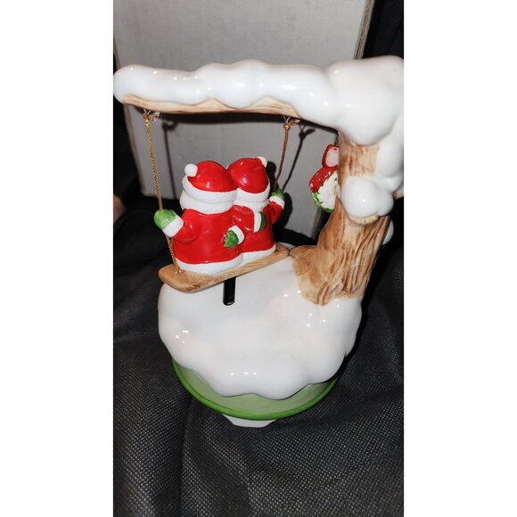 Ron Gordon Designs Inc. White Christmas Ceramic Santa & Mrs. Claus Swing Figurin - Picture 7 of 11